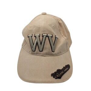 West Virginia WV Suede Baseball Cap Strapback NCAA City Hunter Hat Mens Tan